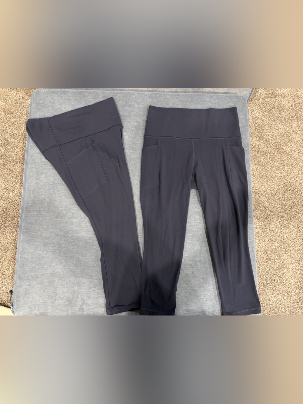 Athleta Navy High-Rise Leggings with Side Pockets x2